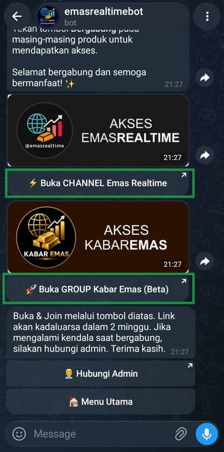 Buka channel atau grup